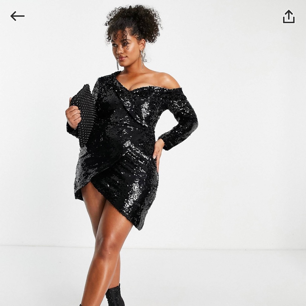 velvet sequin asymmetric mini dress